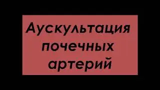 Аускультация почечных артерий