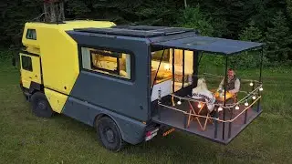 LUXURY CAMPING WITH A TRUCK CARAVAN WITH A BALCONY