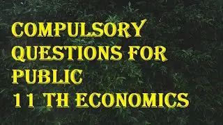 COMPULSORY QUESTIONS FOR PUBLIC/11th ECONOMICS