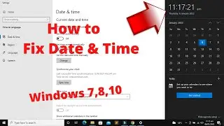 How to fix date and time in windows 7,8,10  fix | windows 7,8,10 date and time issue | Let's Learn