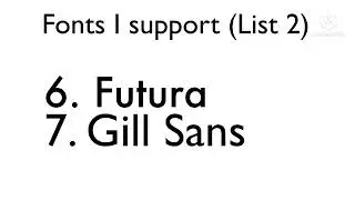 Fonts I support (List 2)