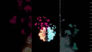 Galaxy Themes - [poly] neon red and blue dark fox spirit