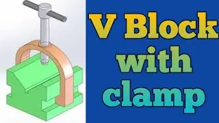 V block with clamp free hand sketch | v block free hand drawing | how to draw v block |