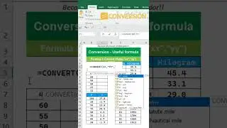 Excel formula to convert C to F, Lbs to Kg and more in 2 minutes 