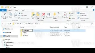 Rename the User’s Profile Folder in Windows 10