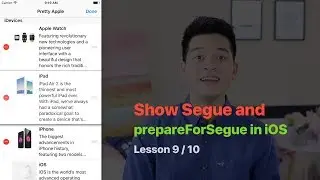 UITableView Pt 9/10  USE SHOW SEGUE TO TRANSITION FROM MASTER TO DETAIL VIEW CONTROLLER