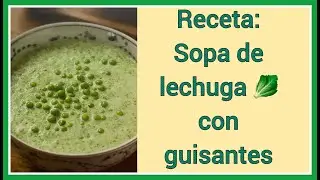 Sopa de lechuga 🥬 con guisantes 🧑🏻‍🍳 Receta plato principal de verano de rápida preparación