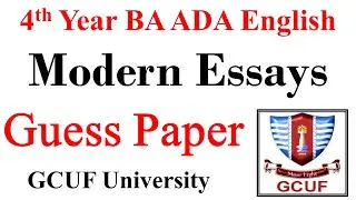 BA ADA Part 2 English Most Imp Modern Essays GCUF University | BA ADA Guess Paper GCUF