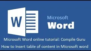 How to Insert table of content in Microsoft word