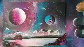 Stunning galaxy spray paint art