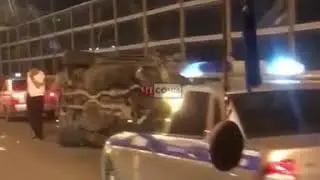 В Сочи на объездной дороге перевернулся «Мерседес»