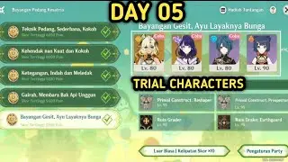 (Day 5)Bayangan Pedang Kesatria Stage 5 Character Trial Xilonen Raiden Shogun Xinqiu | Genshin Event
