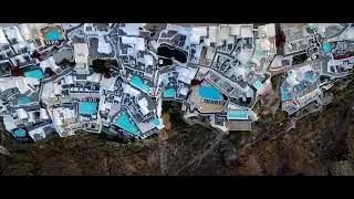 Dreamy Oia in Santorini (Thira), Greece - Aerial