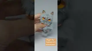 Игрушка кот ручной работы в смешанной технике
