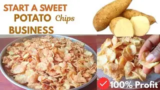 How To Make Thin Crispy Sweet Potato Chips// Commercial Potato Chips Recipe
