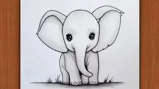 Pencil drawing  Elephant for beginners | Easy pencil drawing |  Art  | Animal Drawing