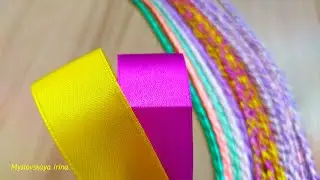 Атласная лента. Готовимся к ярмарке. Необычные косички на резинке.