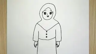 Cara menggambar orang berjilbab yang mudah