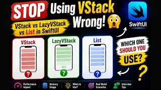 STOP Using VStack Wrong! 😱 VStack vs LazyVStack vs List in SwiftUI | iOS Interview Question