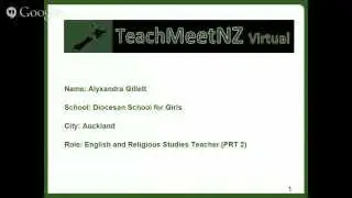 TeachMeetNZ Alyx Gillett May 2014