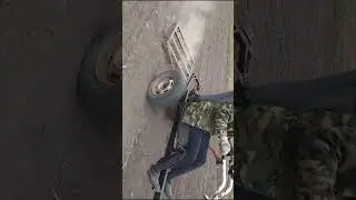 Боронование огорода, после сбора картошки.