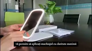 Oglinda cosmetica cu LED, de buzunar, compacta, pliabila si porabila