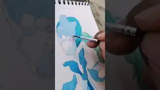DIBUJANDO UN POKEMON EN LA PLAYA #pokemon #dibujo #art #drawing #draw #acuarela