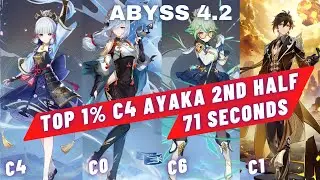 Top 1% C4 Ayaka Against 4.2 Abyss Bosses Bottom Half 71 seconds Genshin Impact