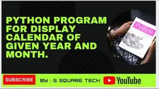 How to Display Calendar in Python  Language || Python Program