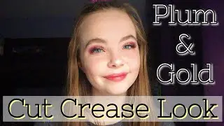 PLUM & GOLD CUT CREASE MAKEUP TUTORIAL