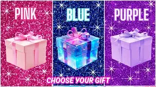 Choose your gift🎁💖😍🤮3 gift box challenge Pink, Blue or  Purple #chooseyourgift #pickonekickone #quiz