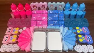 BLUE vs PINK I Mixing random into Glossy Slime I   Relax with videos💕
