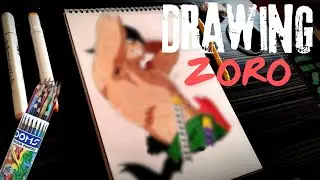 Colouring with Cheap Color Pencils || Drawing Zoro  #onepiece #zoro
