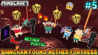 Shinchan found nether fortress in Minecraft 😱🔥 | shinchan and his friends playing Minecraft 😂🔥