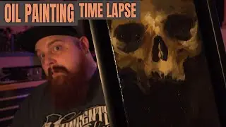 OIL PAINTING TIME LAPSE - Brass Skull ----- Corey Lewis Tattoos & Art