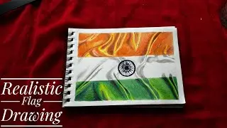 Realistic Indian Flag Drawing #flagdrawing #drawing