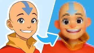Watch a Master Artist Bring Avatar Aang to Life in Stunning 3D! 🌊⛰️🔥🌪️ (The Last Airbender)