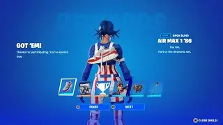 GOT 'EM!  Unlocking FREE NEW Fortnite Nike Trainer Back Bling AIR MAX 1 '86 FREE V-Bucks & MORE
