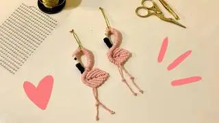 Chaveiro em macramê | Tutorial Flamingo de Macramê Passo a passo | Macrame Flamingo Keychain