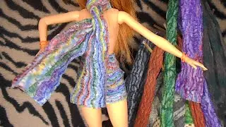 How to make Barbie doll clothes no sew no glue super easy❤️😘💕
