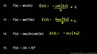 Calculus 5.1p3 - Antiderivative Practice Problems 12 - 16