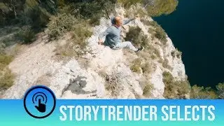 Jogger jumps off cliff while a drone films overhead
