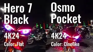Osmo Pocket vs Hero 7 Black (Low Light Test On Motorcycles)