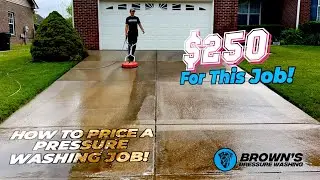 $250 For This Driveway! How to price out a Driveway Pressure Washing Job! 