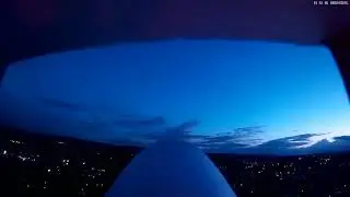 Dead calm Bipe flight at dusk