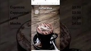 Simple Menu of Coffee Shop using HTML and CSS  in phone  