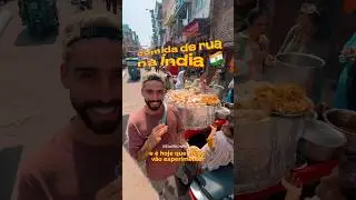 Comida de rua NA ÍNDIA é bem diferente! Você provaria? 🇮🇳🤔 #india #comidaindiana #panipuri