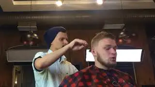 side-part with mid fade