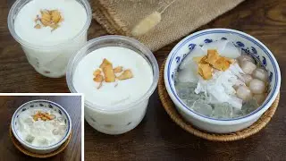 Chè dừa dầm mát lạnh dễ làm + cách làm trân châu mới luôn thành công|Coconut milk pudding