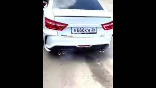 Lada VESTA. Раздвоенный глушитель с насадками Ø 76 мм. Лучшее